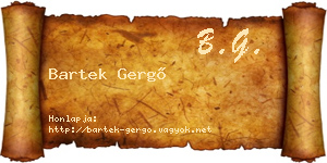 Bartek Gergő névjegykártya