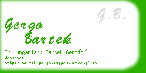 gergo bartek business card
